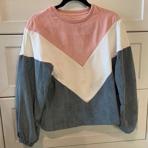 Romwe Chevron Corduroy Sweatshirt